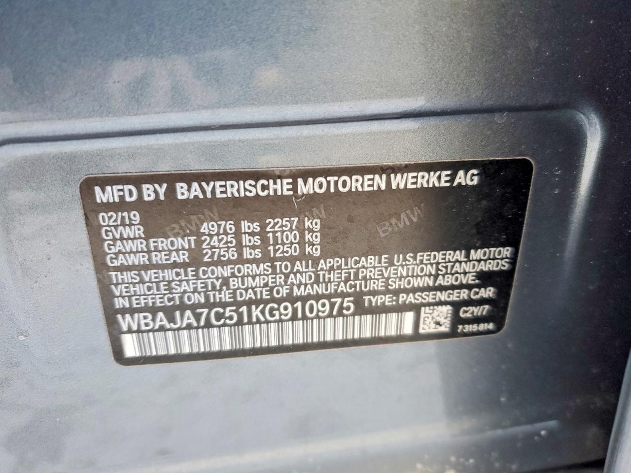 2019 BMW 530 XI photo 12