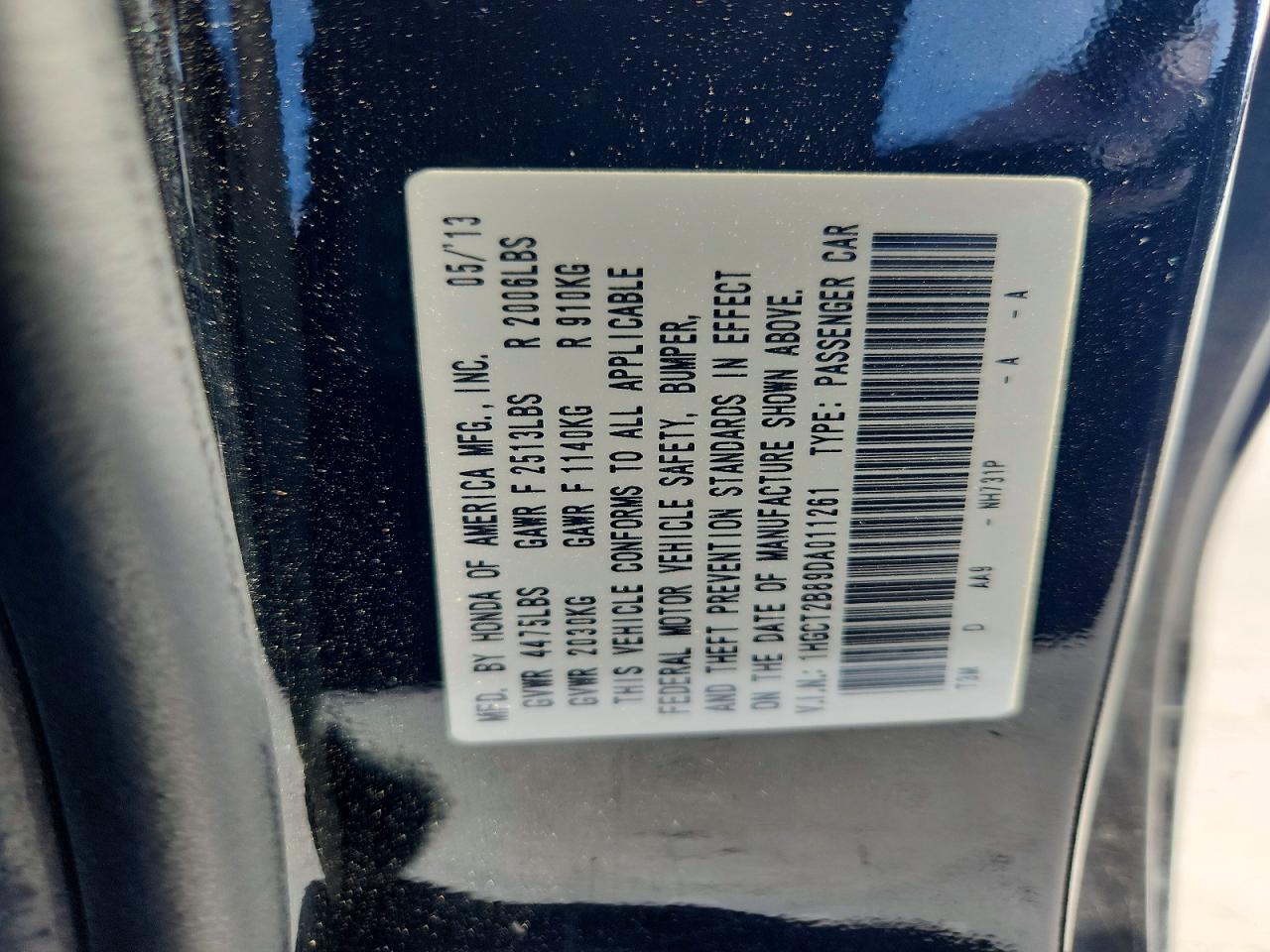 2013 HONDA ACCORD EXL photo 25