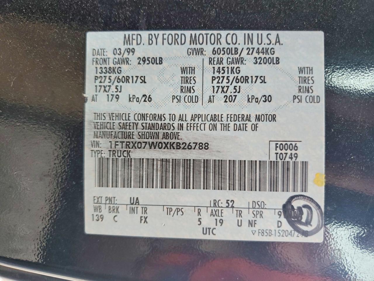 1999 FORD F150 photo 12