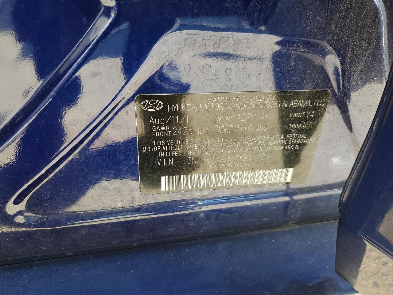 2012 HYUNDAI SONATA SE photo 12