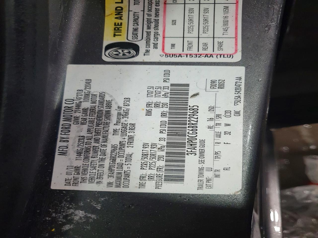 2011 FORD FUSION SEL photo 23