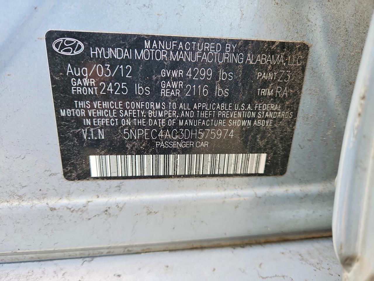 2013 HYUNDAI SONATA SE photo 12