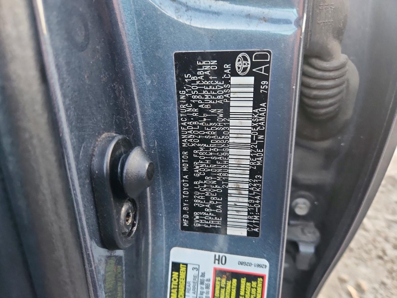 2016 TOYOTA COROLLA L photo 12