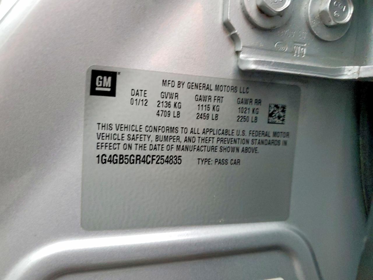 2012 BUICK LACROSSE CONVENIENCE photo 12