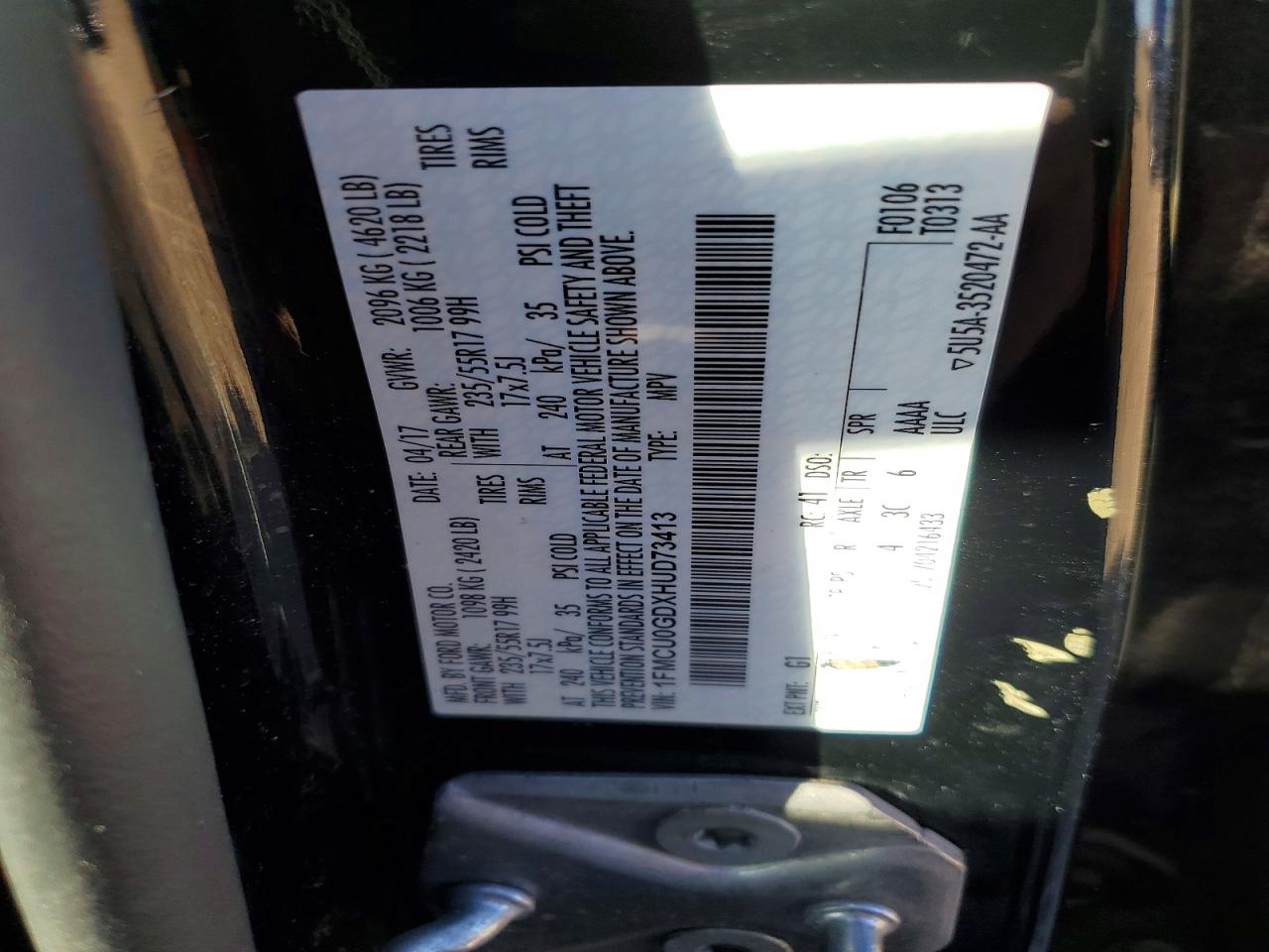 2017 FORD ESCAPE SE photo 13