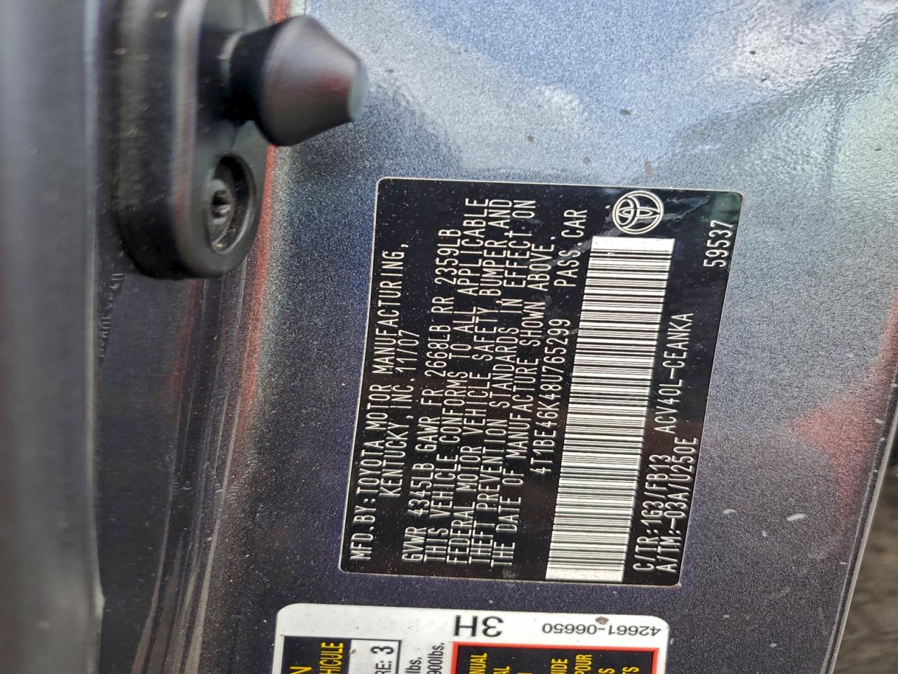 2008 TOYOTA CAMRY CE photo 12