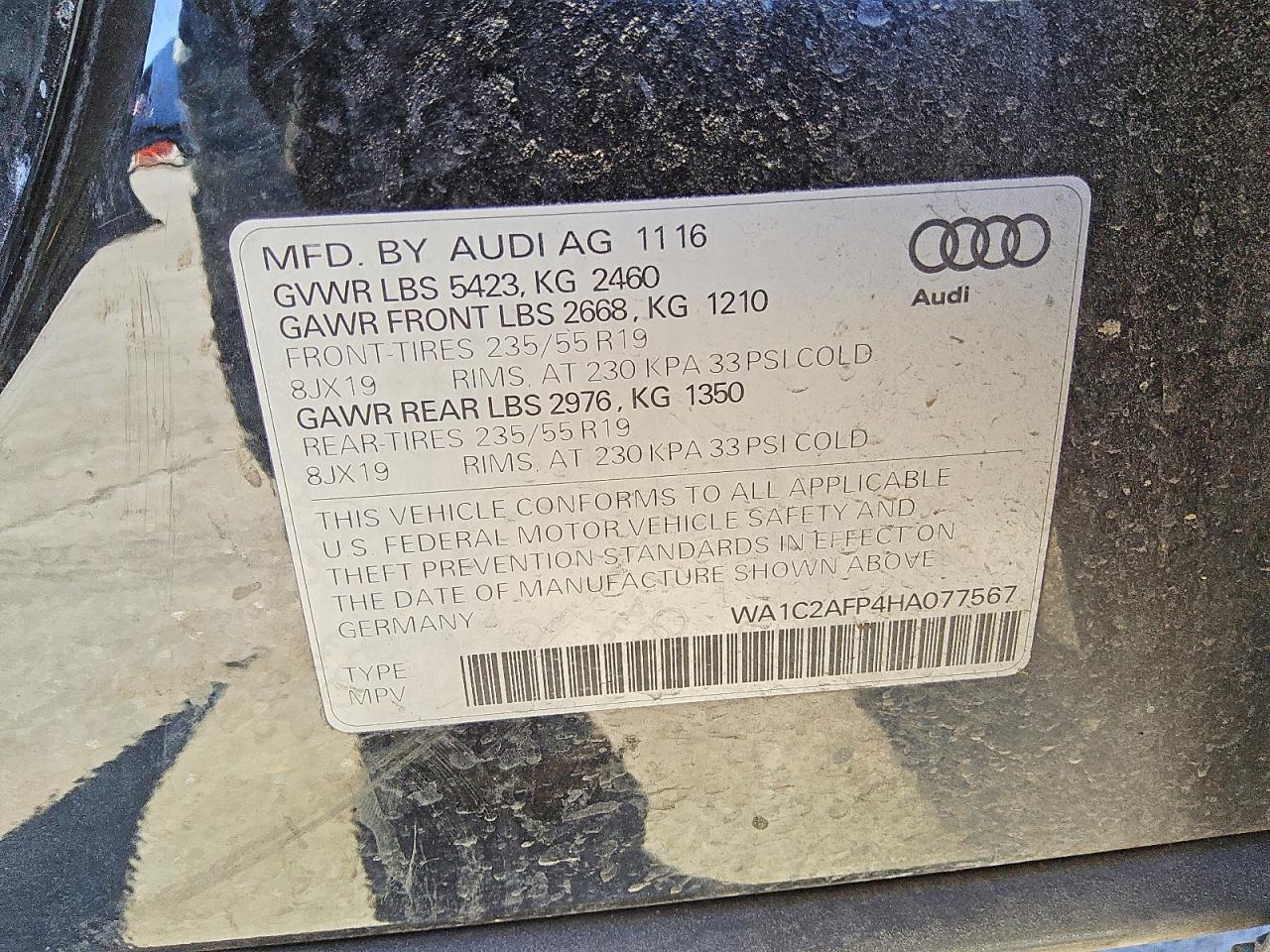 2017 AUDI Q5 PREMIUM photo 13