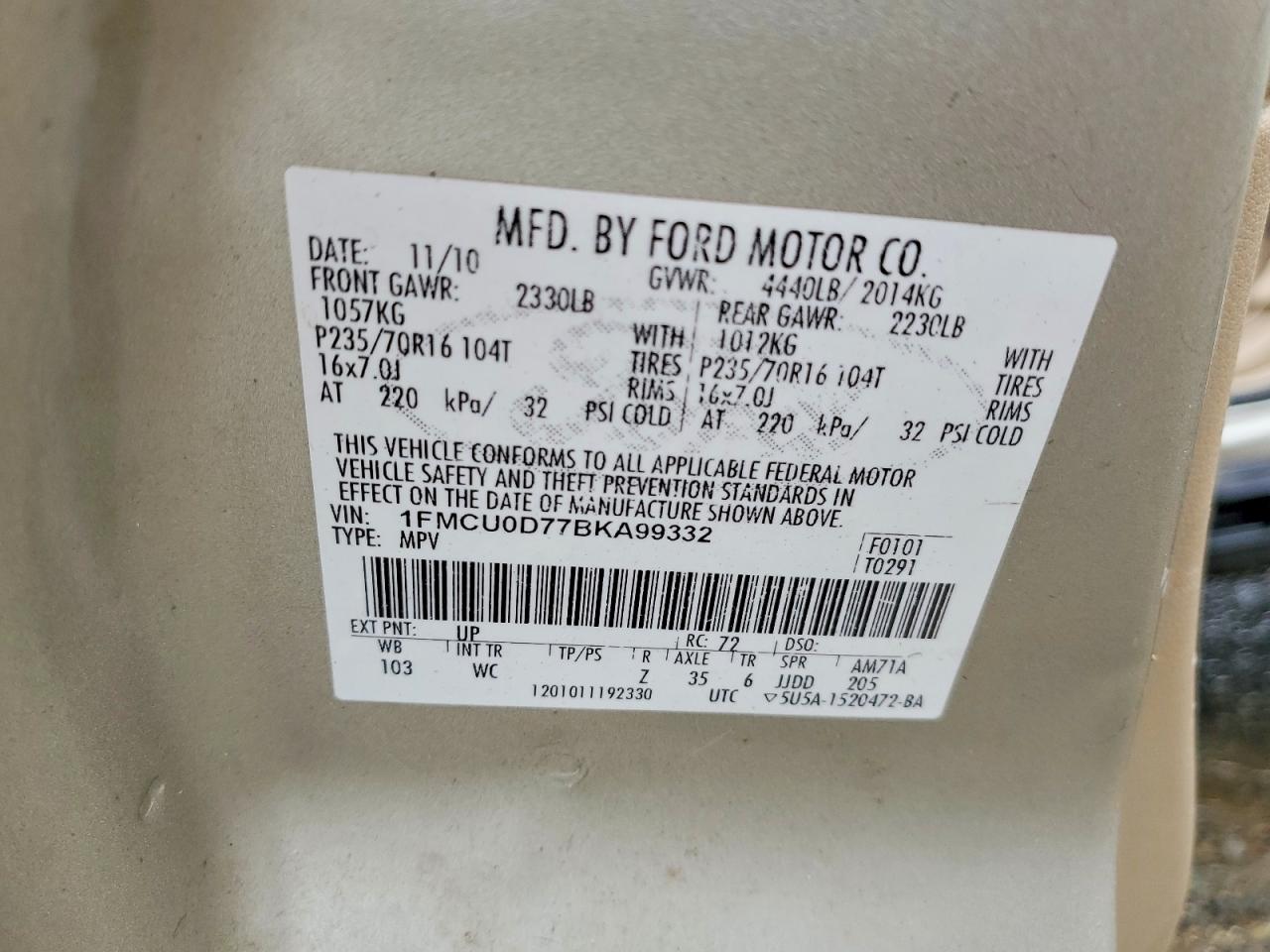 2011 FORD ESCAPE XLT photo 23