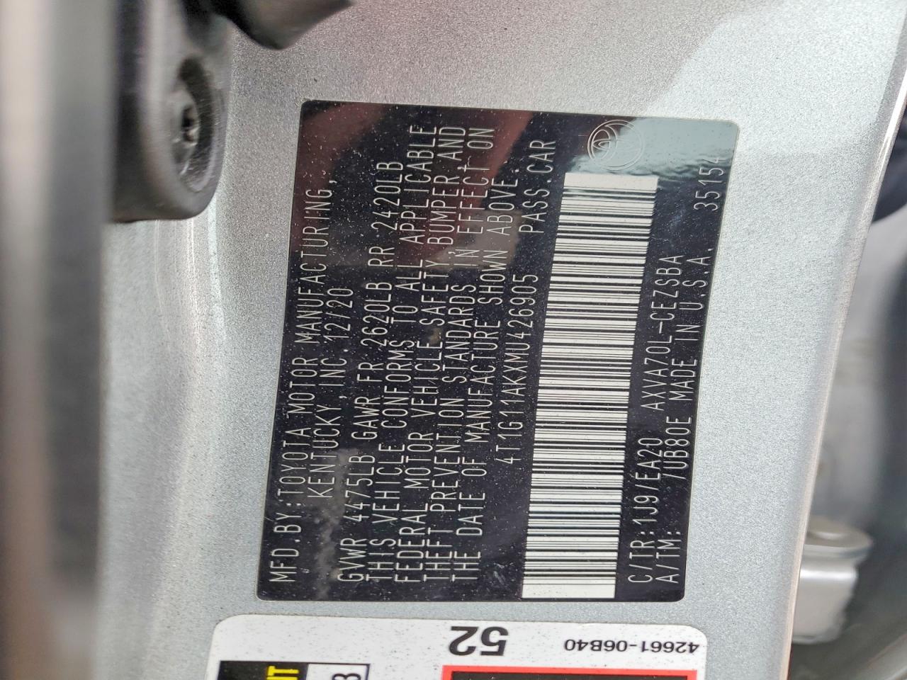 2021 TOYOTA CAMRY SE photo 23