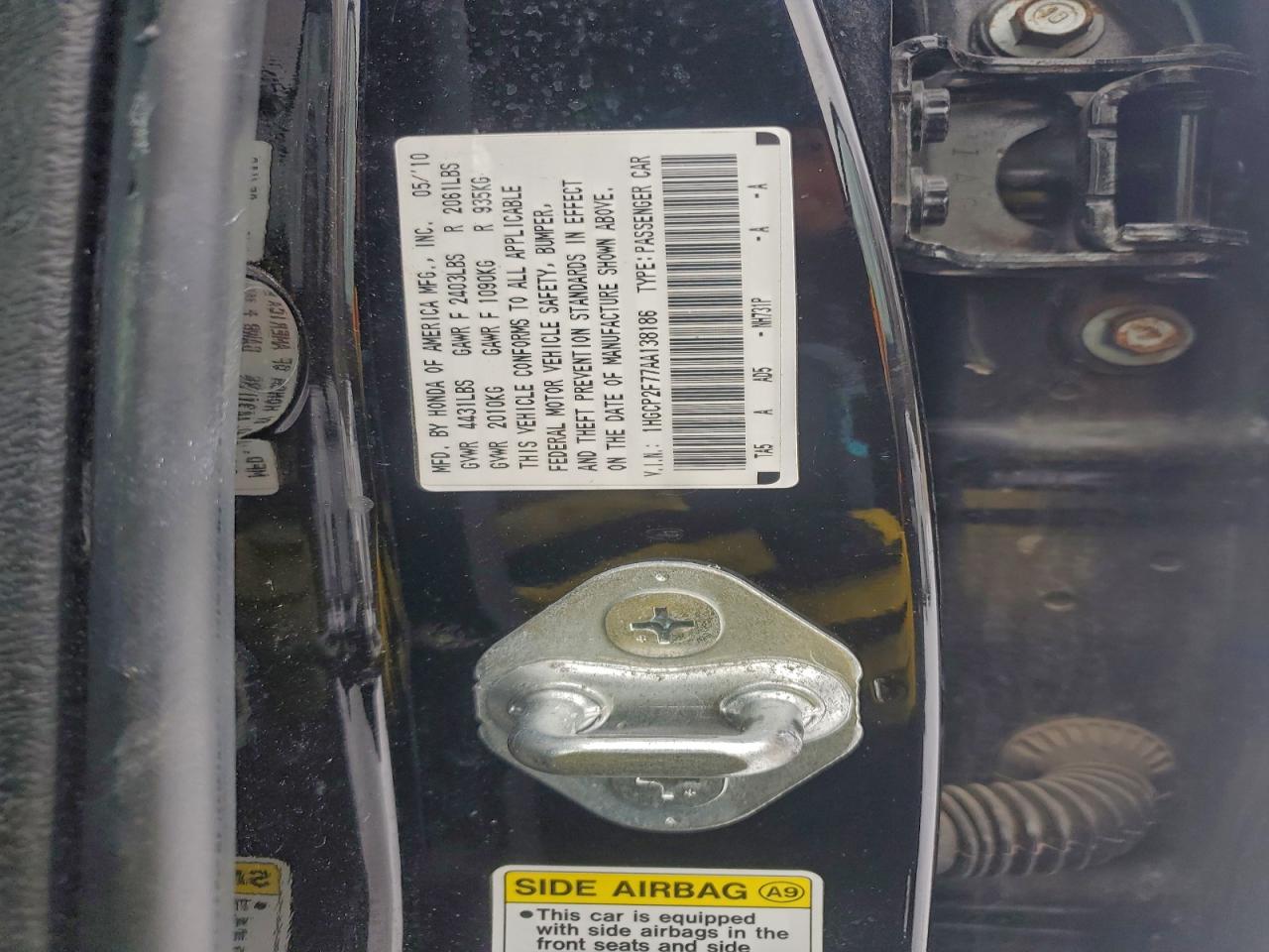 2010 HONDA ACCORD EX photo 12