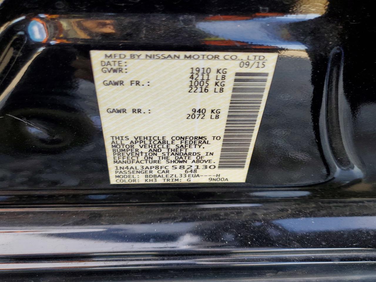 2015 NISSAN ALTIMA 2.5 photo 13