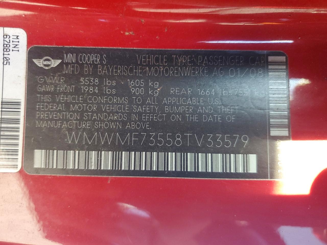 2008 MINI COOPER S photo 13