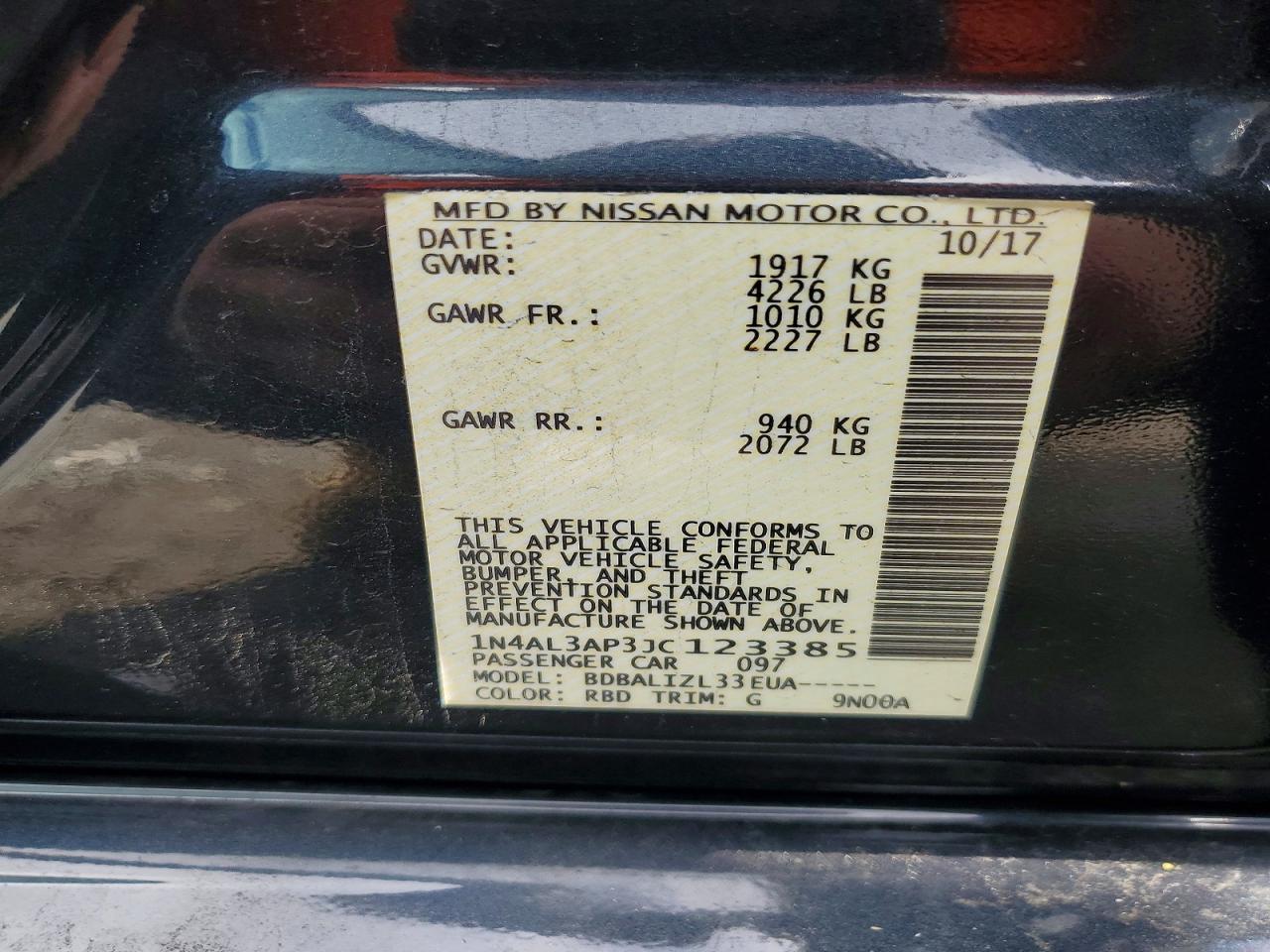 2018 NISSAN ALTIMA 2.5 photo 23