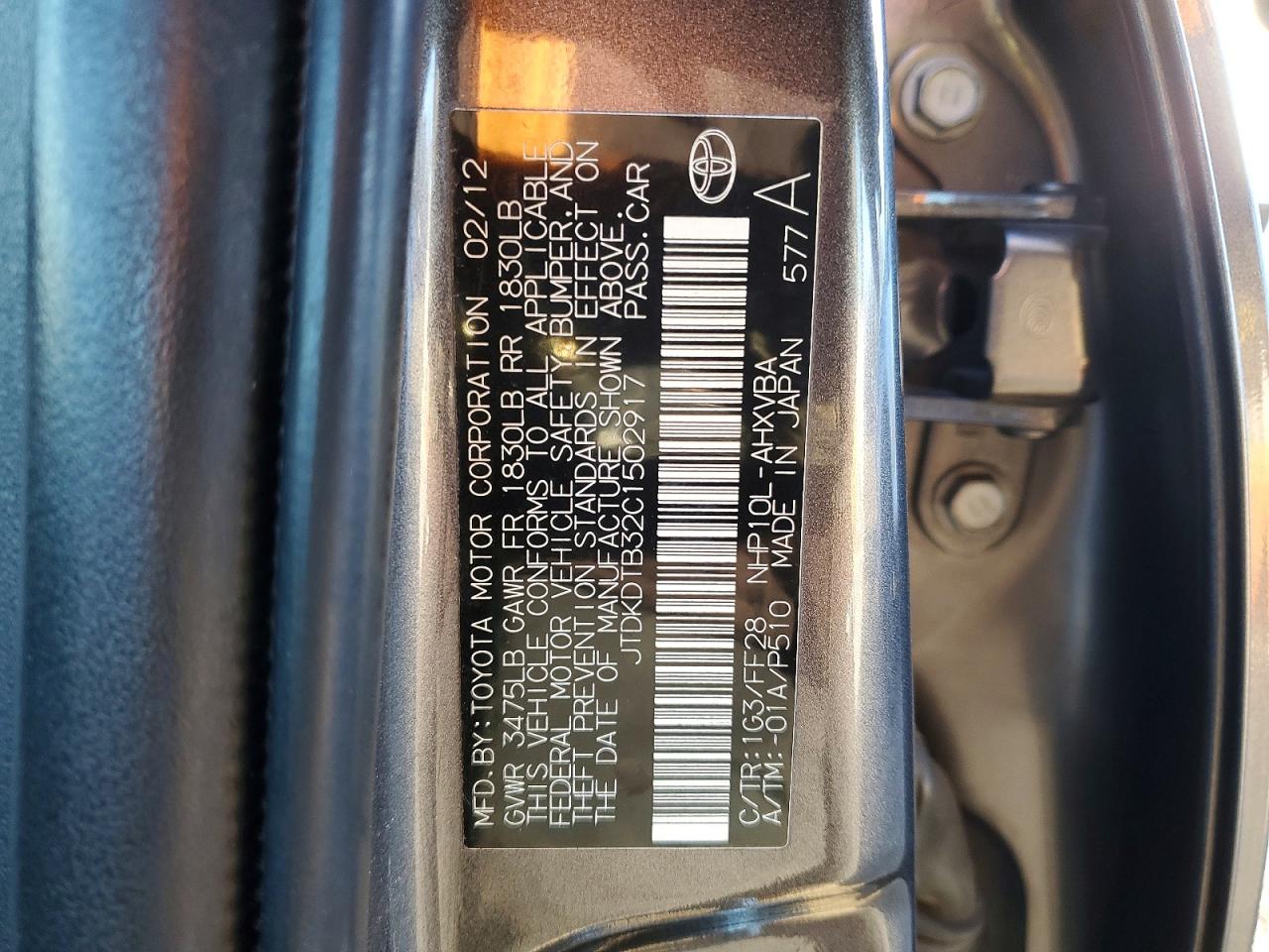 2012 TOYOTA PRIUS C photo 12
