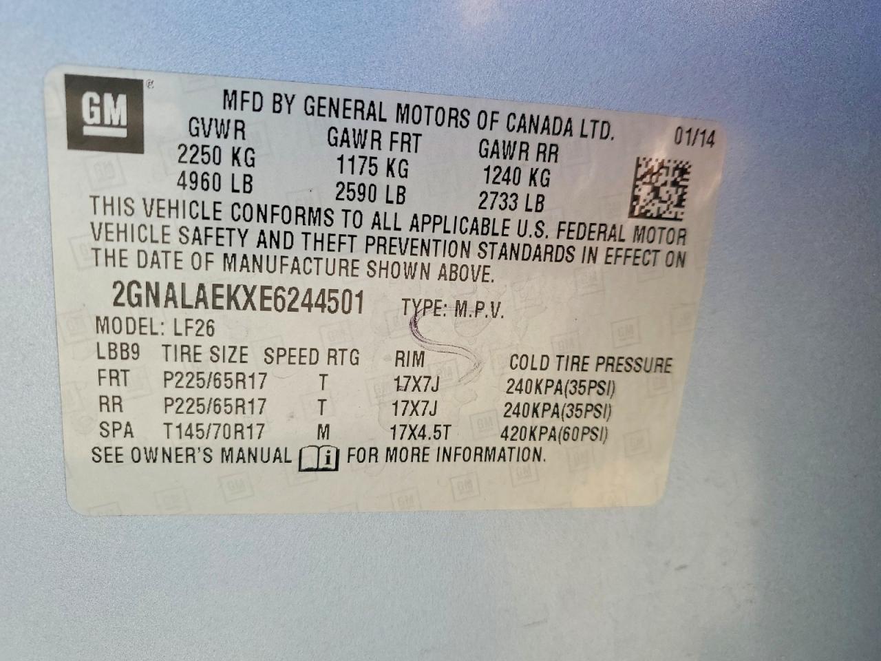 2014 CHEVROLET EQUINOX LS photo 13