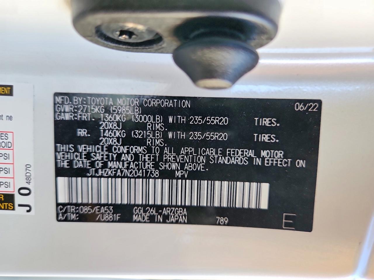 2022 LEXUS RX 350 L photo 14