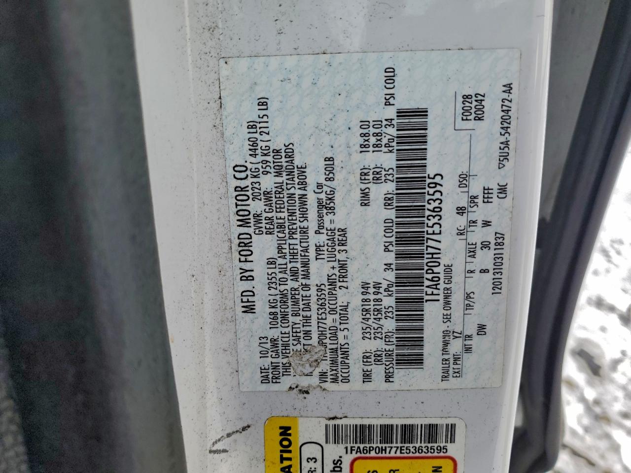 2014 FORD FUSION SE photo 12