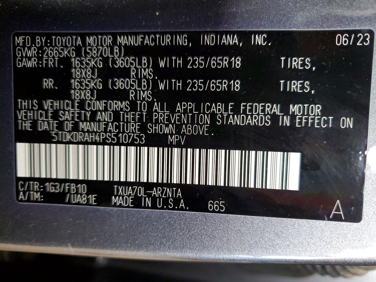 2023 TOYOTA HIGHLANDER L photo 13