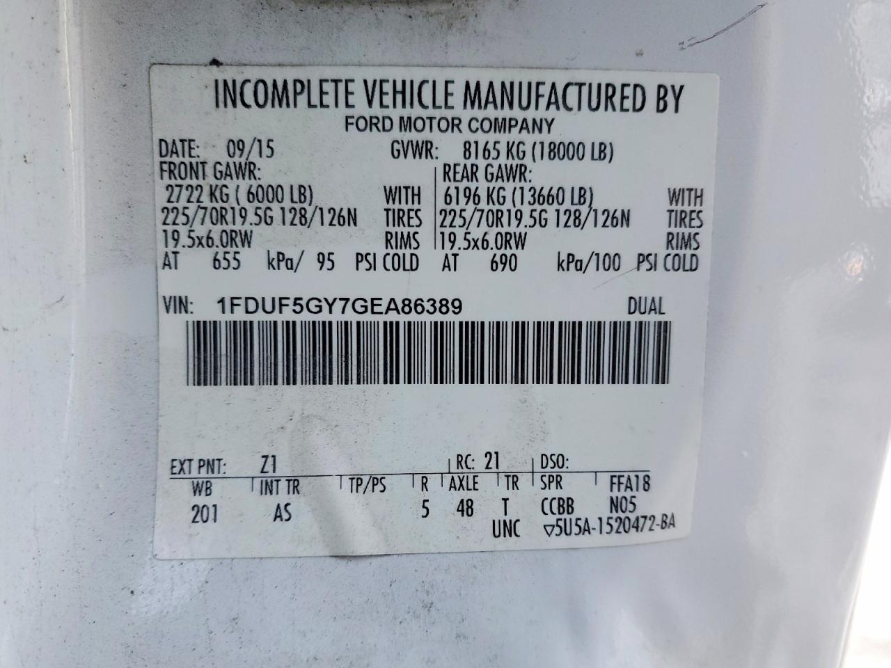 2016 FORD F550 SUPER DUTY BOX TRUCK photo 12