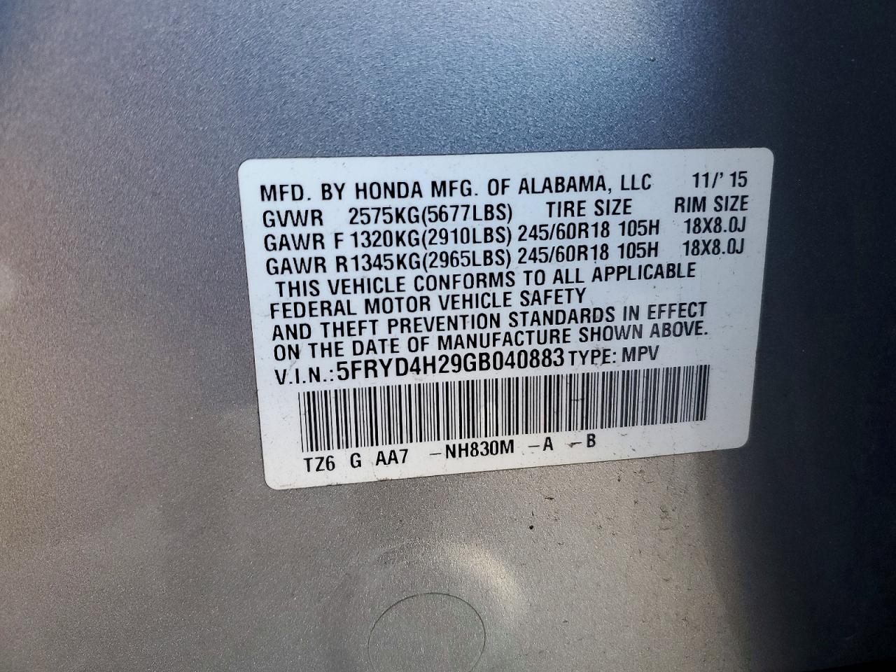2016 ACURA MDX photo 25