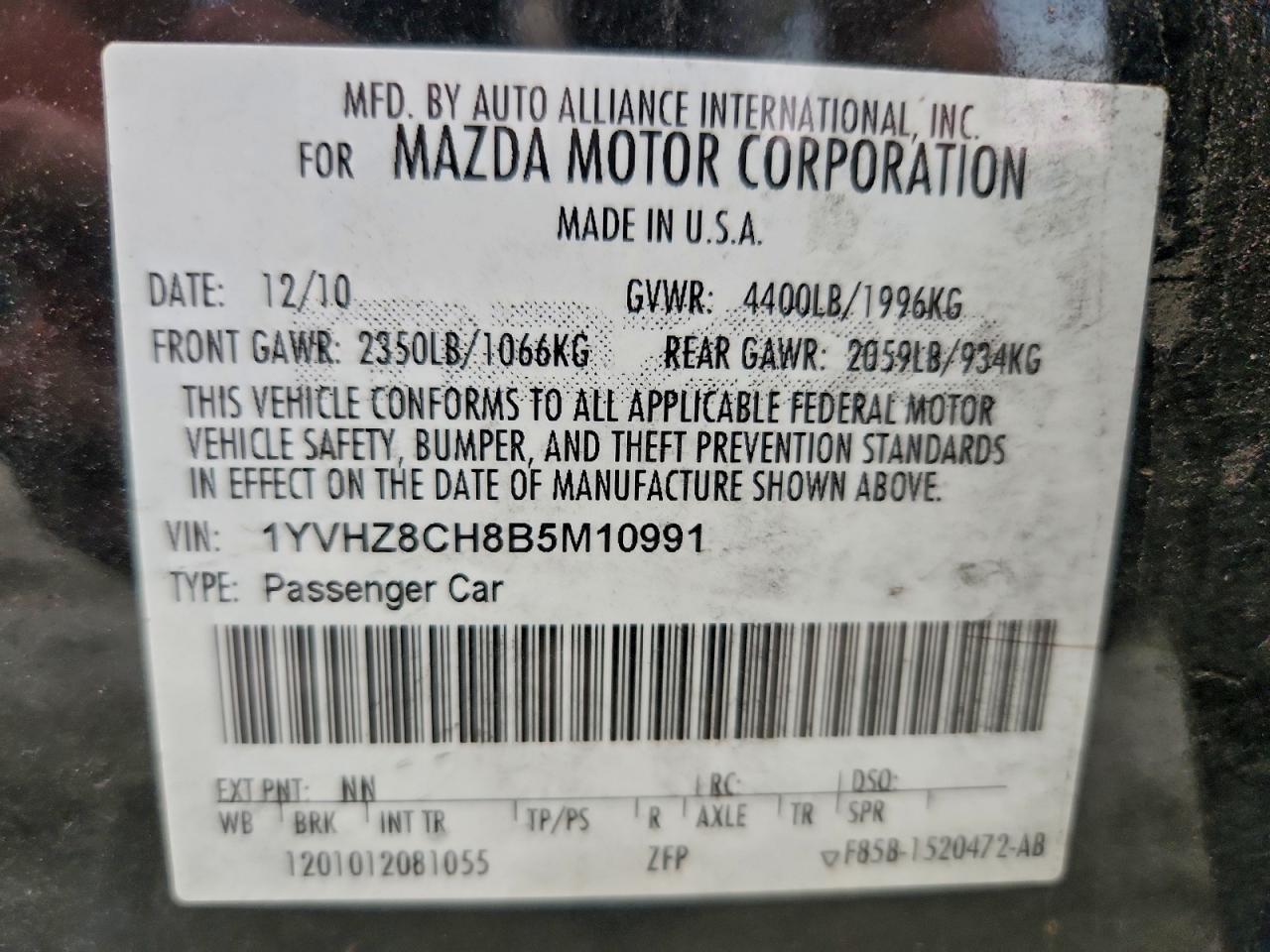 2011 MAZDA 6 I photo 23