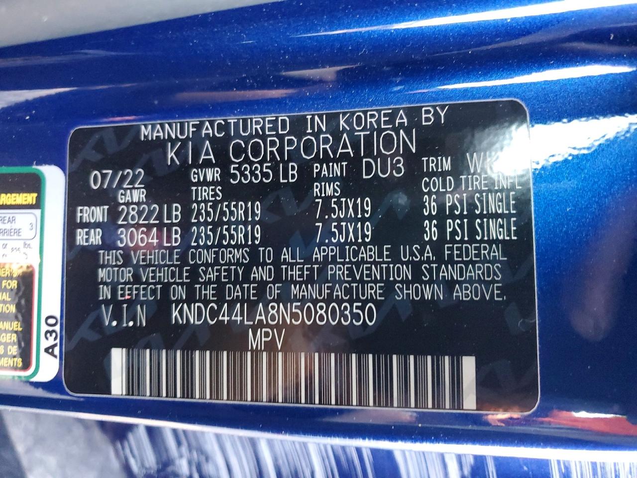 2022 KIA EV6 GT LINE photo 14
