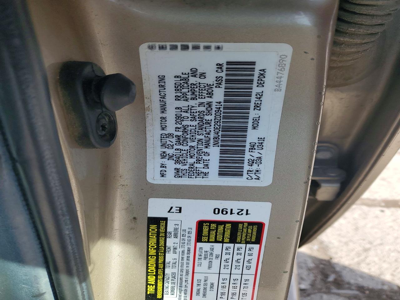 2009 TOYOTA COROLLA BASE photo 12