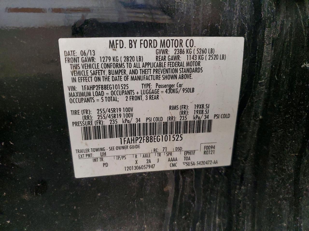 2014 FORD TAURUS LIMITED photo 12