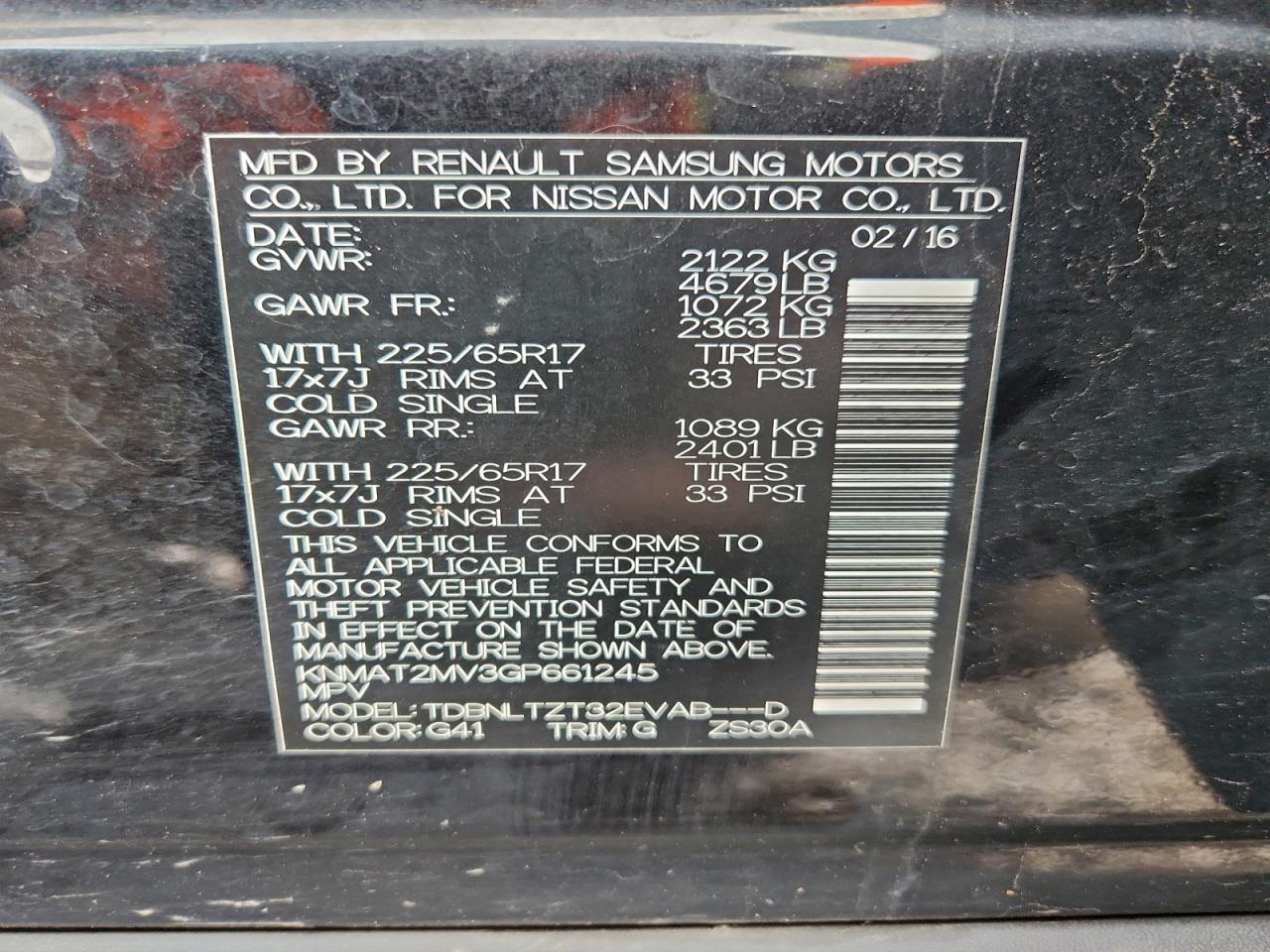 2016 NISSAN ROGUE S photo 25