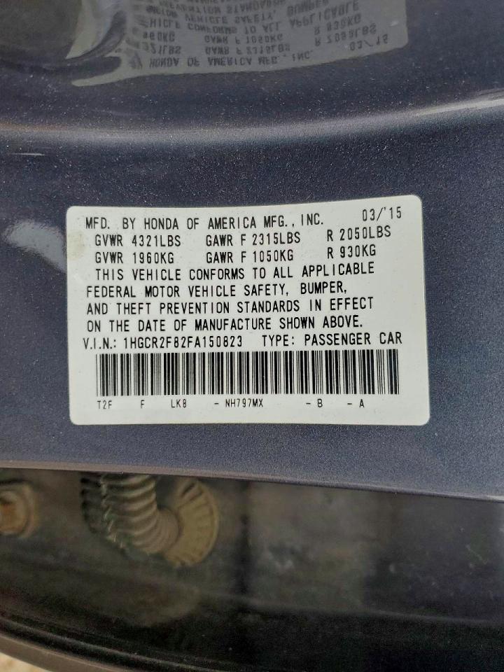 2015 HONDA ACCORD EXL photo 12