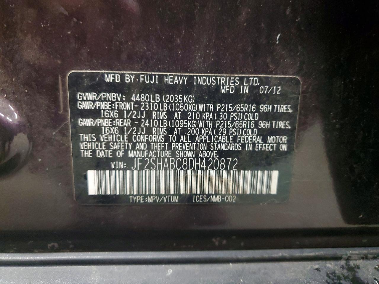 2013 SUBARU FORESTER 2.5X photo 25