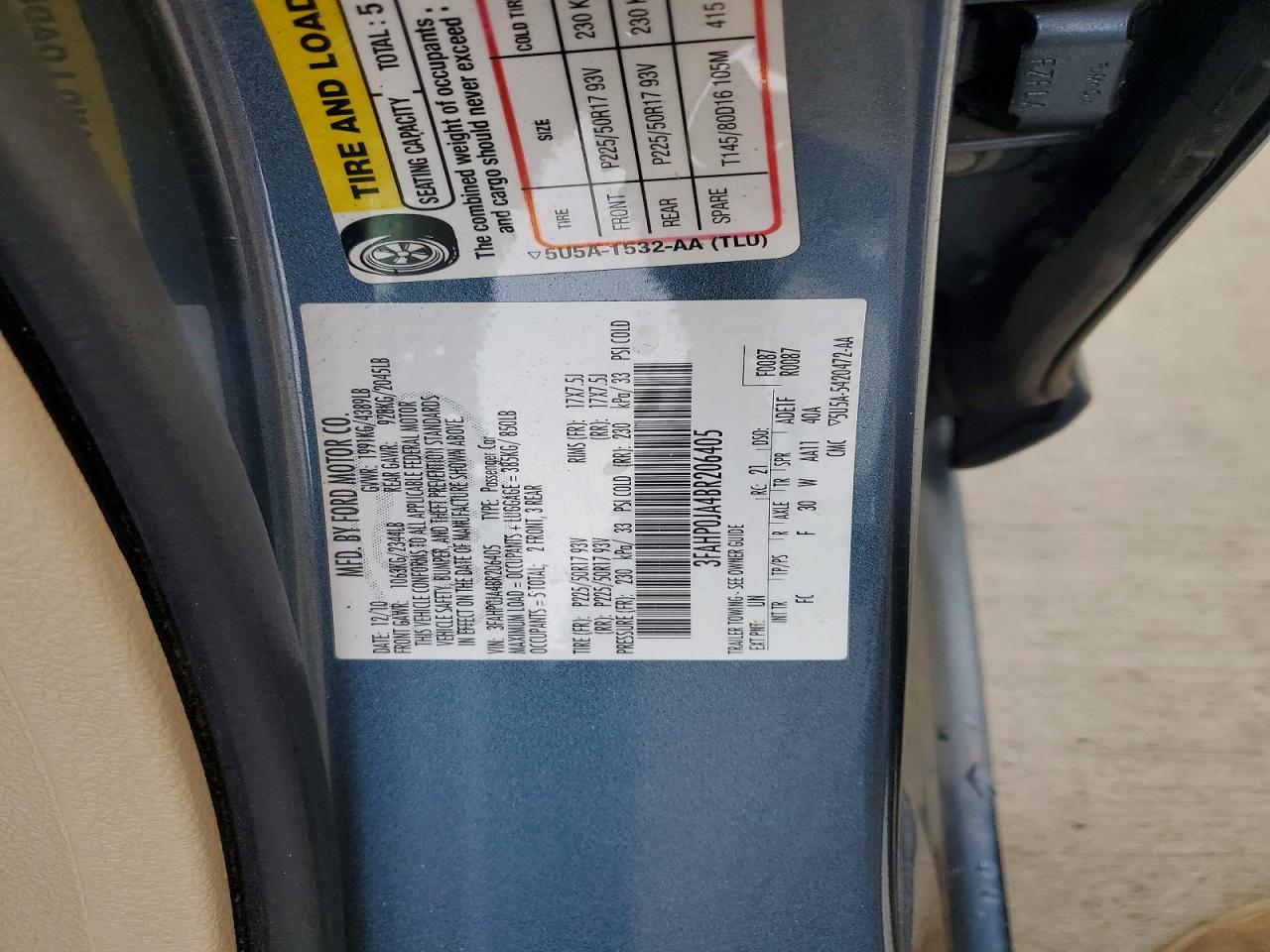 2011 FORD FUSION SEL photo 23