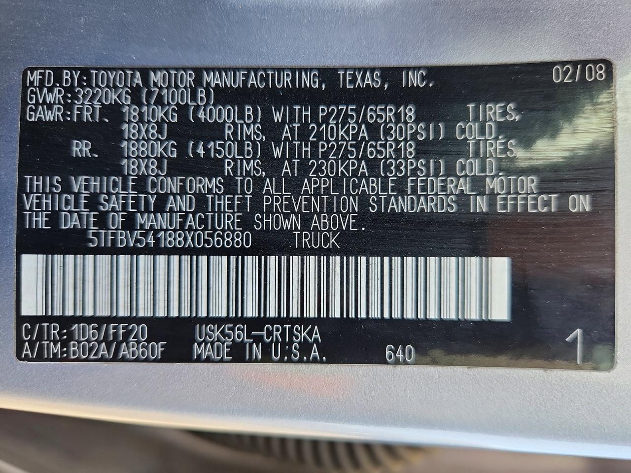 2008 TOYOTA TUNDRA DOUBLE CAB photo 12