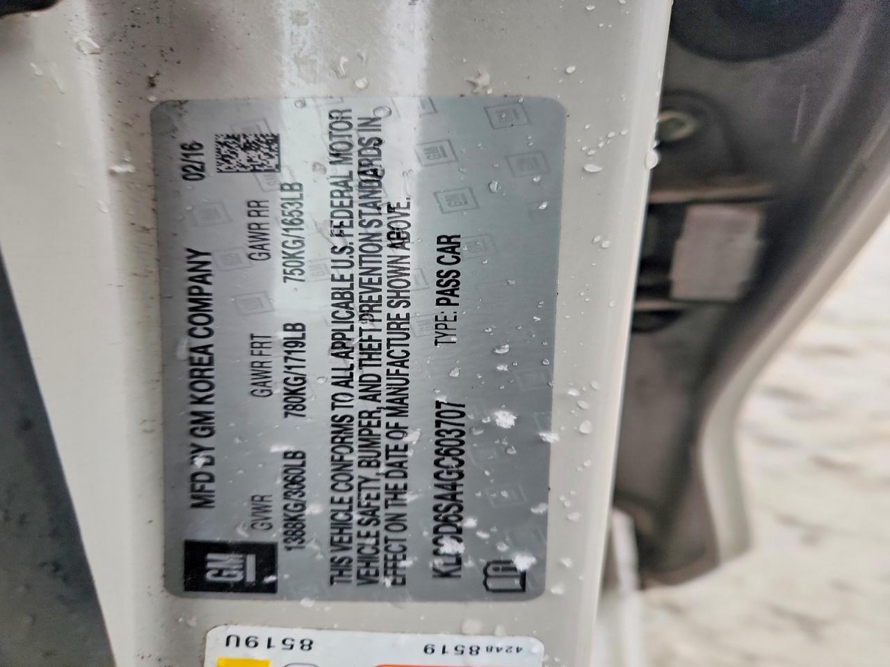 2016 CHEVROLET SPARK 1LT photo 13