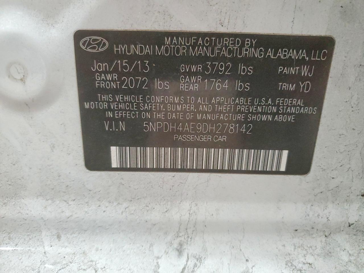 2013 HYUNDAI ELANTRA GLS photo 12