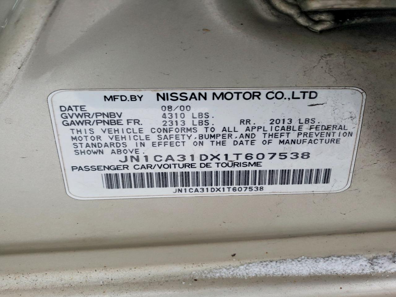 2001 NISSAN MAXIMA GXE photo 12