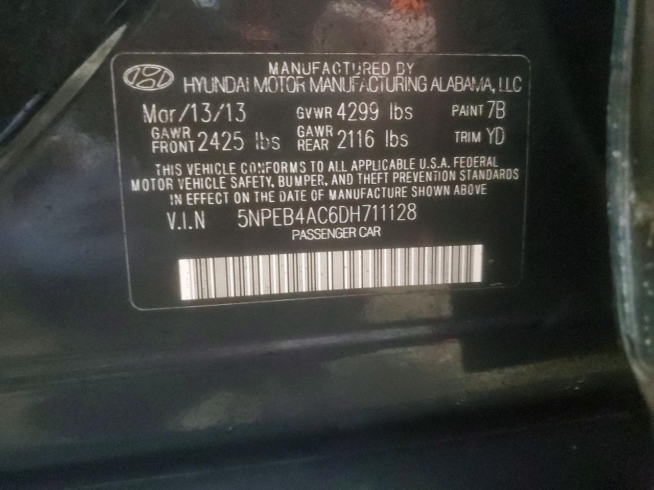 2013 HYUNDAI SONATA GLS photo 12