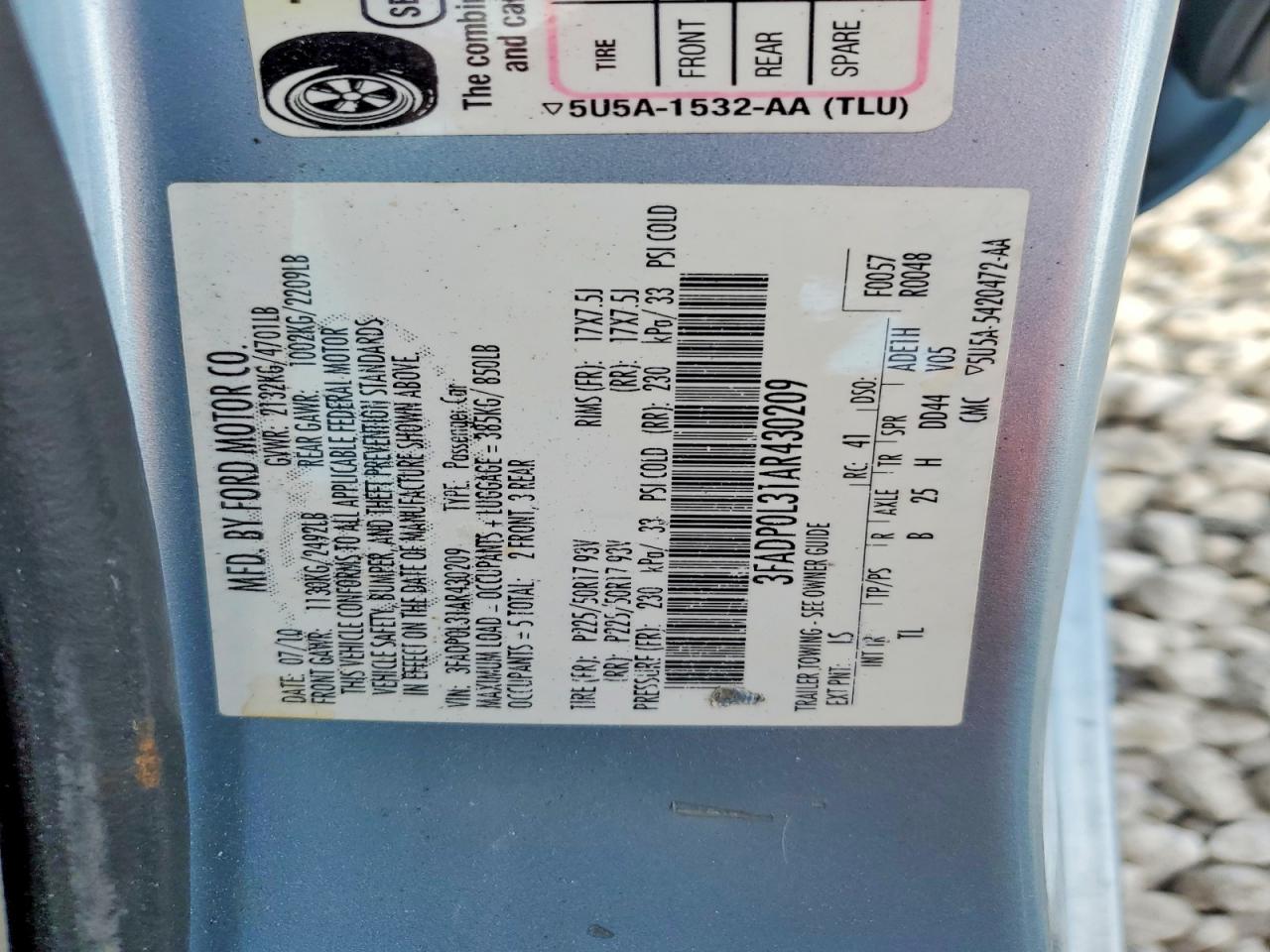2010 FORD FUSION HYBRID photo 12