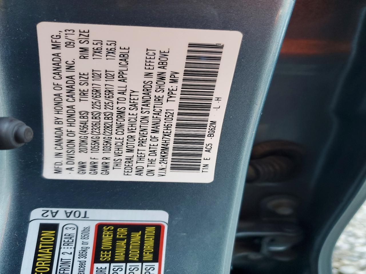 2014 HONDA CR-V EXL photo 25
