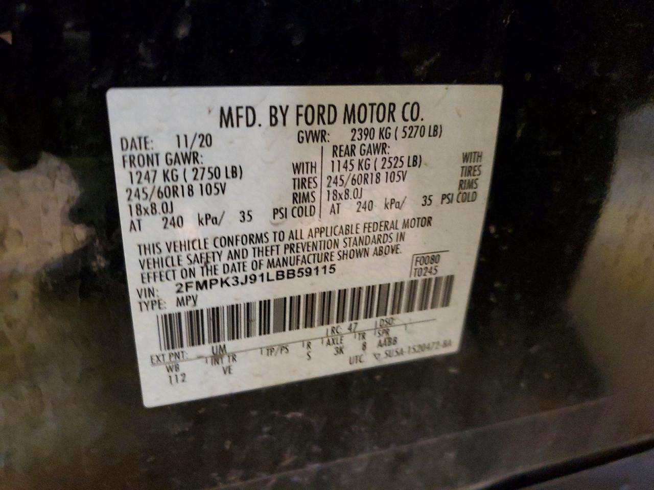 2020 FORD EDGE SEL photo 13