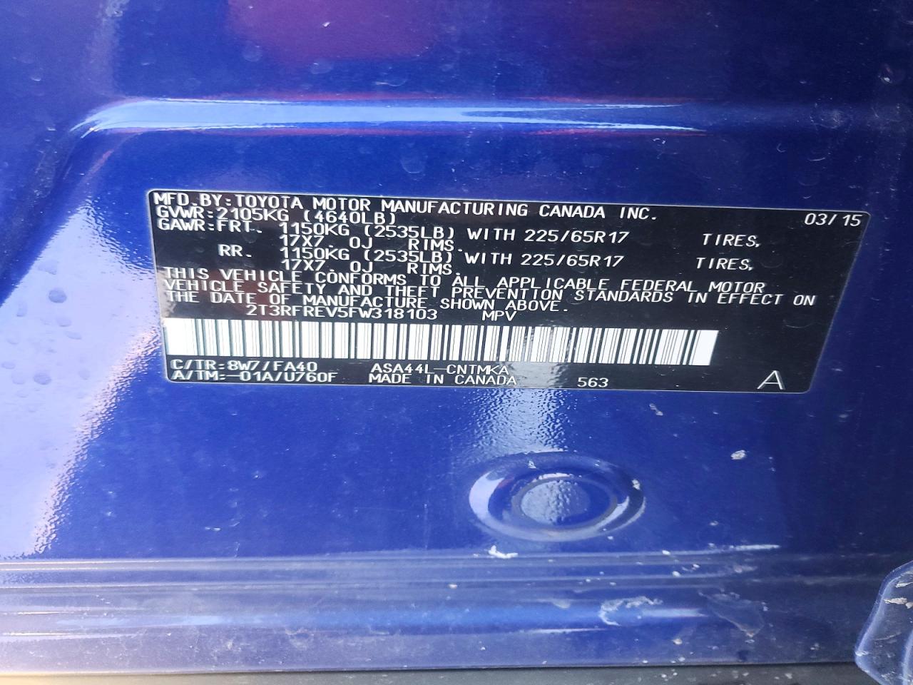 2015 TOYOTA RAV4 XLE photo 12