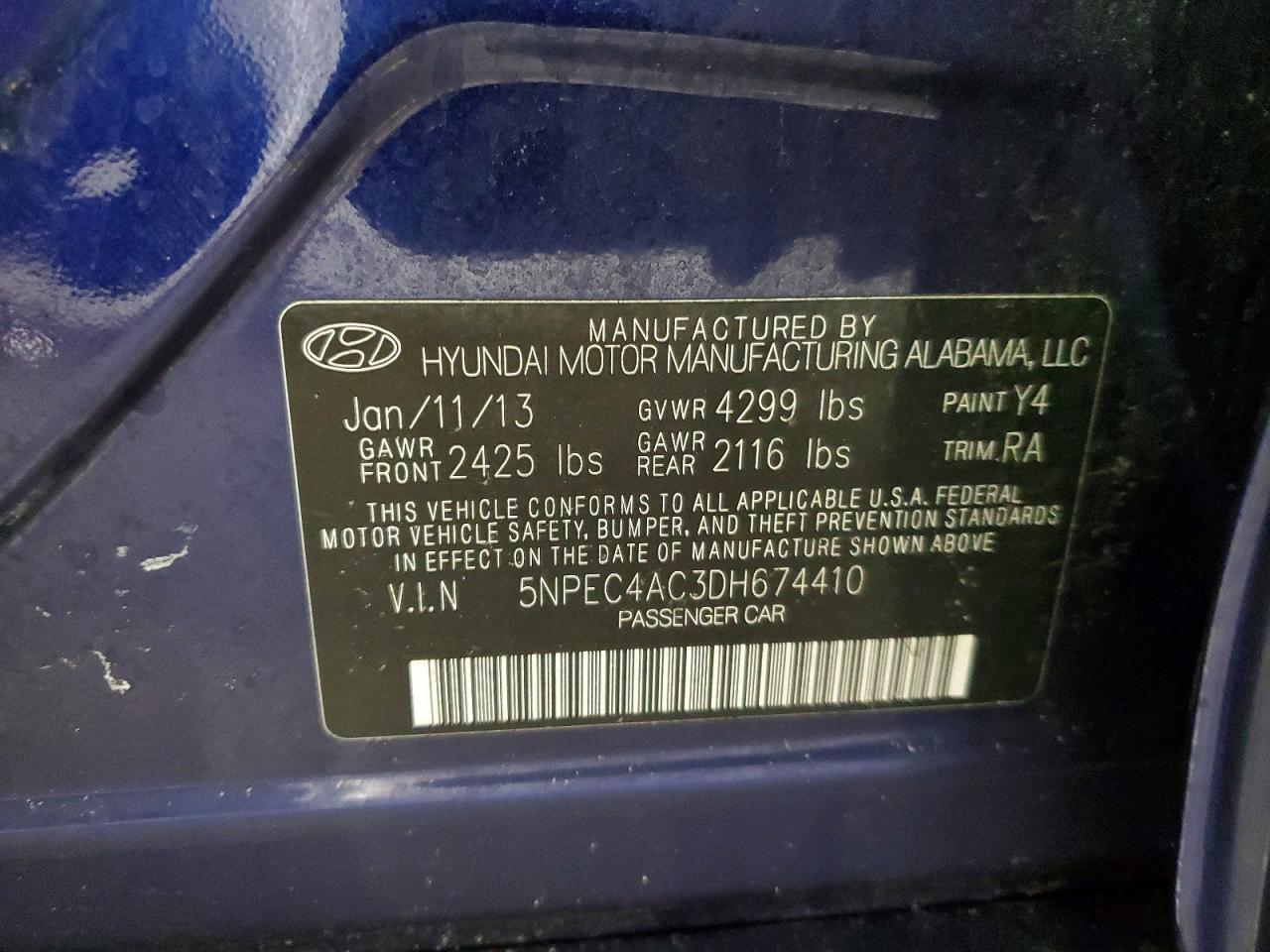 2013 HYUNDAI SONATA LIMITED photo 23