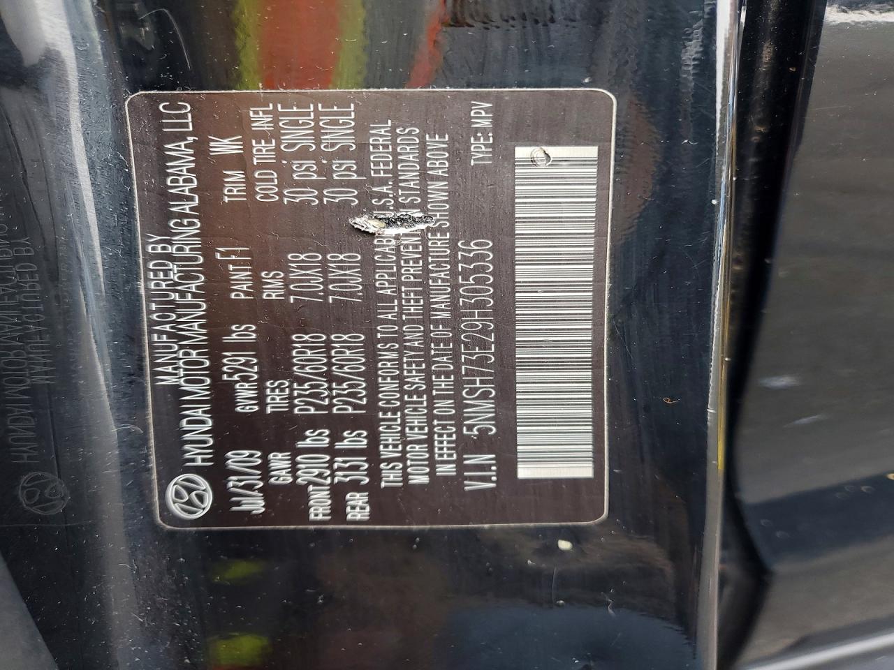 2009 HYUNDAI SANTA FE SE photo 25