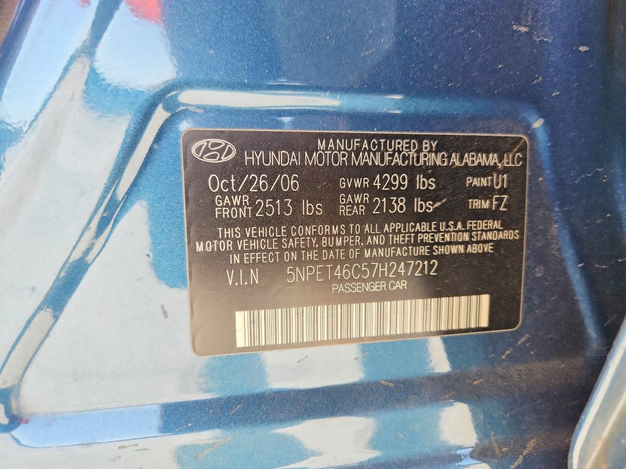 2007 HYUNDAI SONATA GLS photo 25