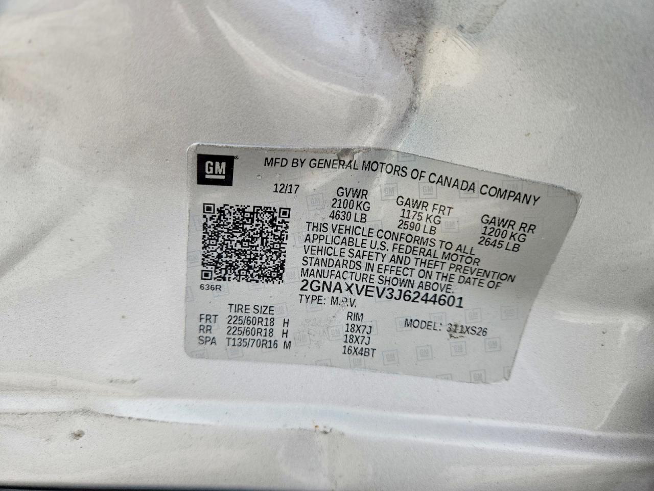 2018 CHEVROLET EQUINOX PREMIER photo 25