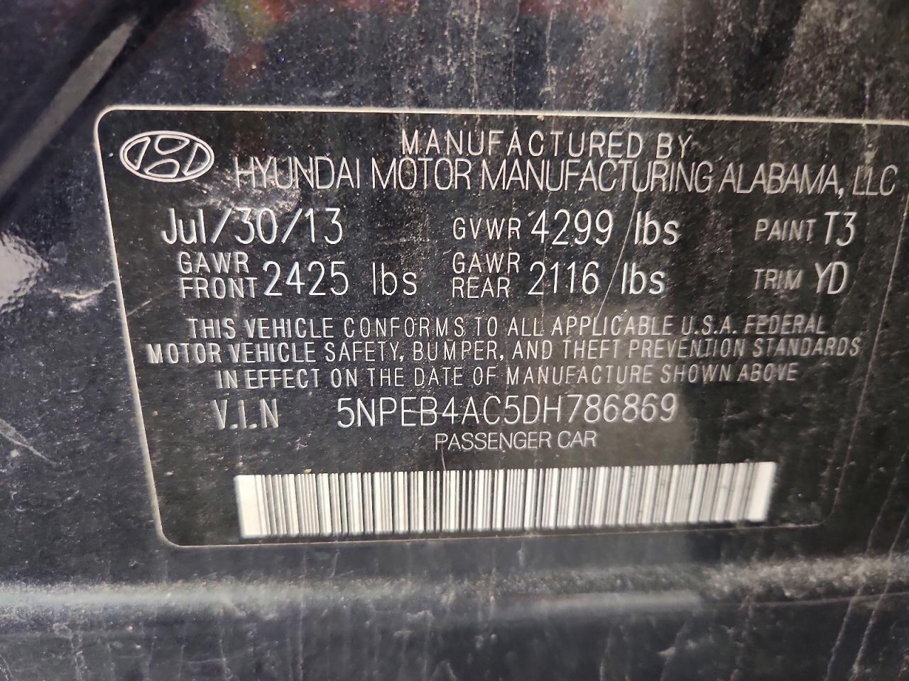 2013 HYUNDAI SONATA GLS photo 23