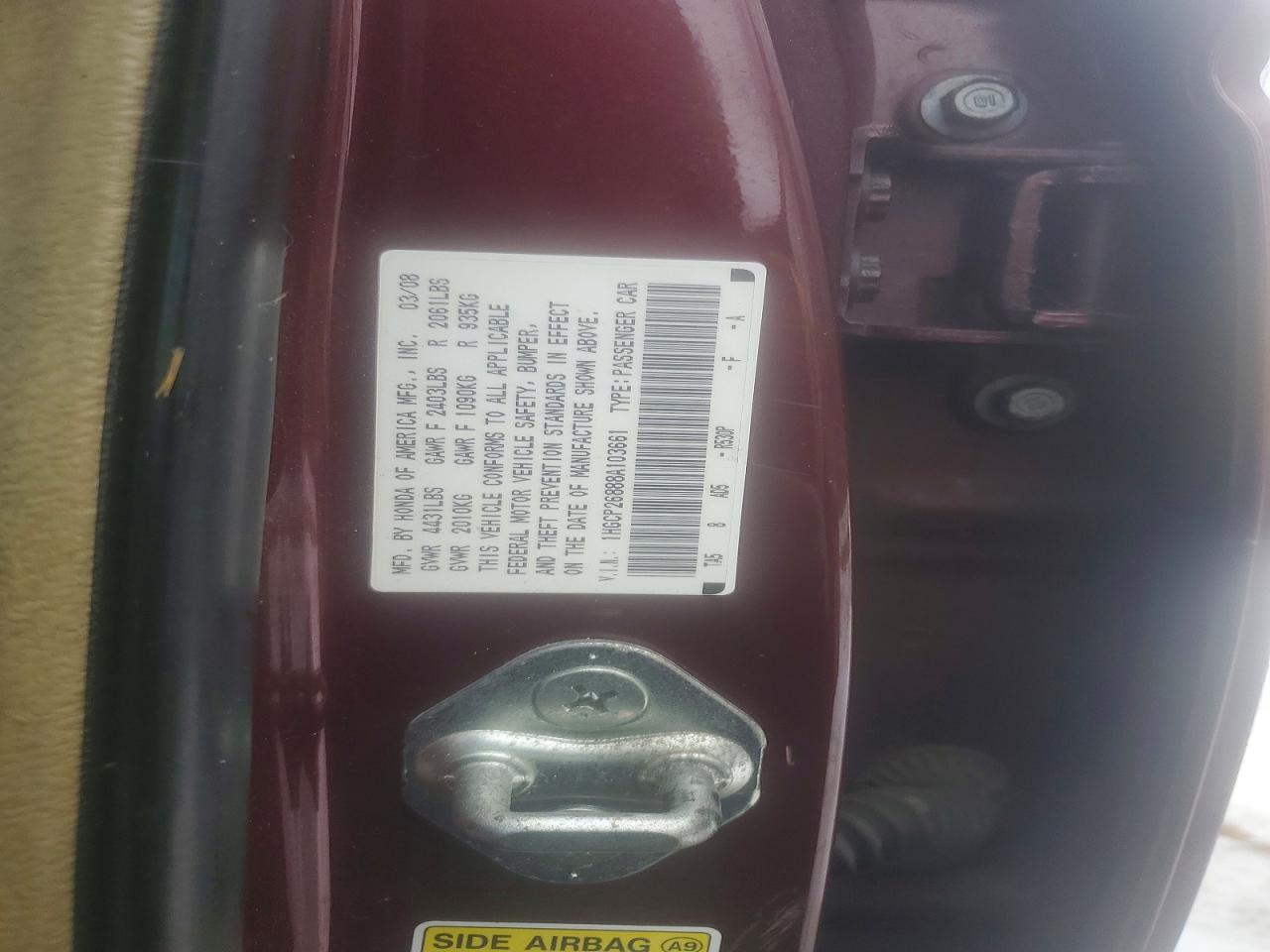 2008 HONDA ACCORD EXL photo 23