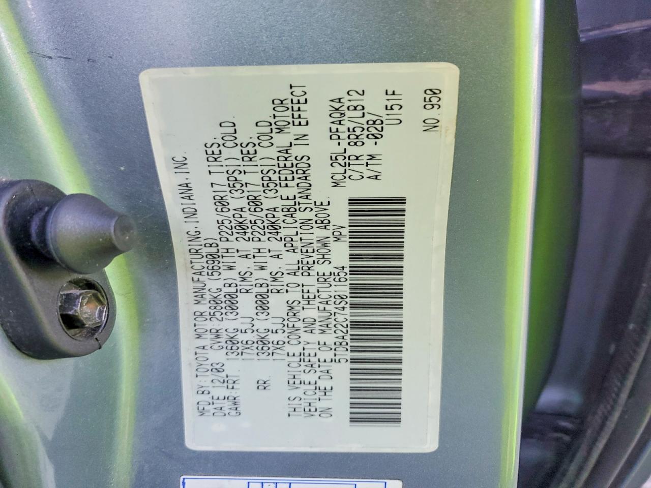 2004 TOYOTA SIENNA XLE photo 37