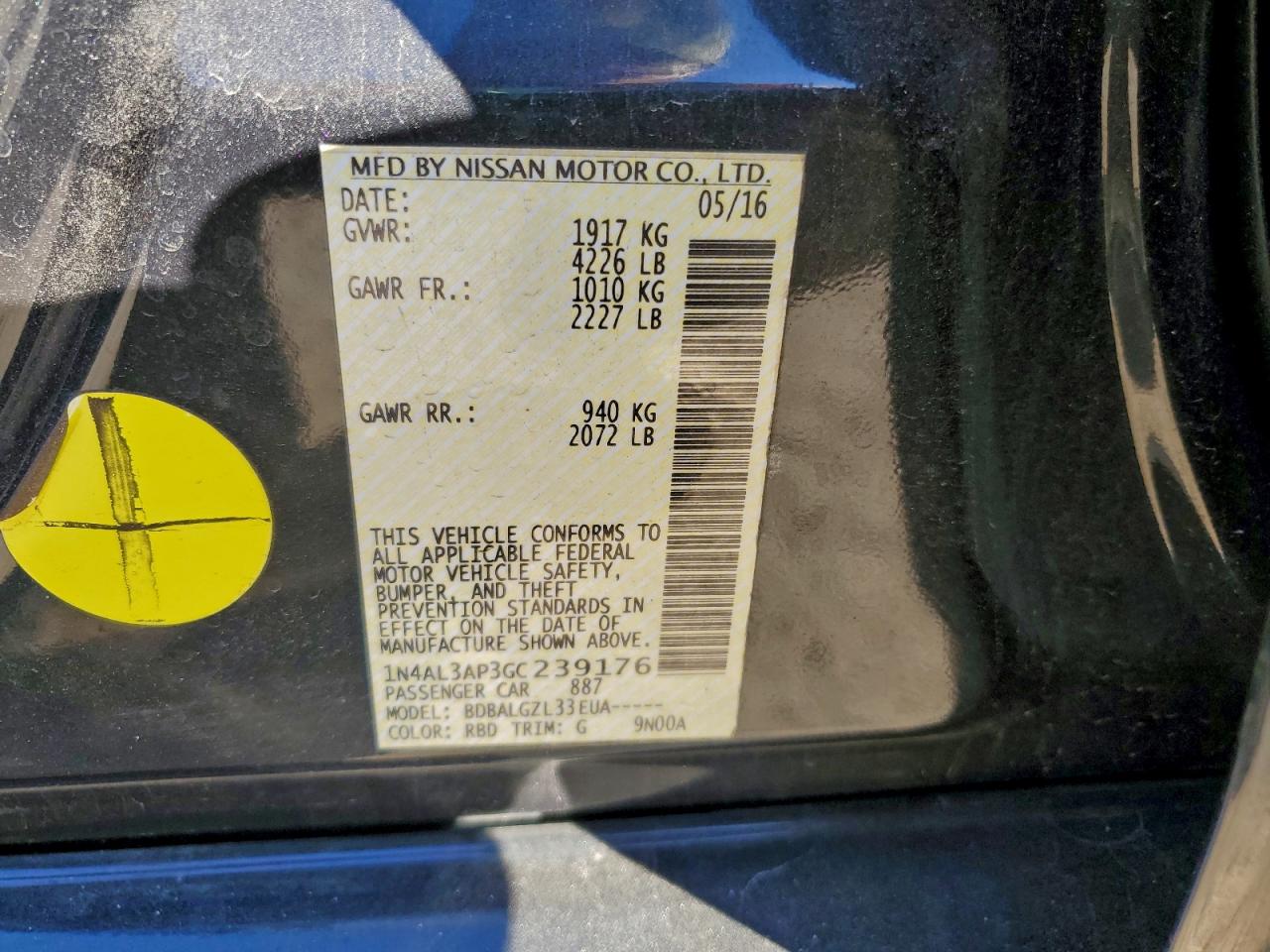 2016 NISSAN ALTIMA 2.5 photo 23