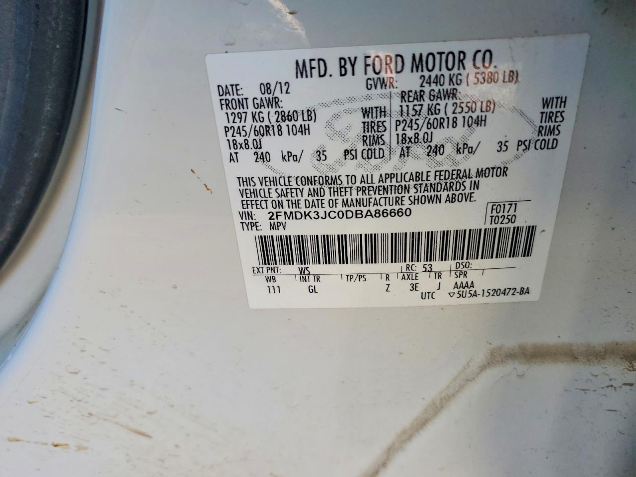 2013 FORD EDGE SEL photo 13